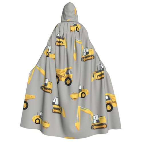 Cape à capuche imprimée camions design chantier grand format adulte