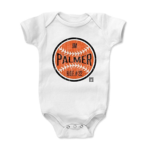500 LEVEL Jim Palmer Baby Infant One Piece Bodysuit (3-6 Months, White) - Jim Palmer Ball O