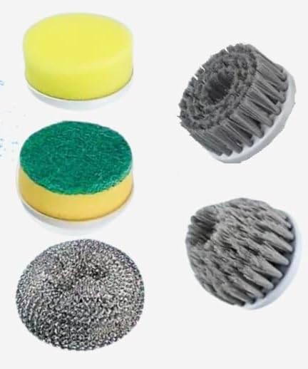 Image of OVIOL 5 Replacable Brush Heads for Kitchen and Bathroom Cleaning for Electric Scrubber (Replacement Heads)