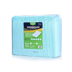 Unifree Disposable Underpad, Bed Pads, Incontinence Pad, Super Absorbent, 100 Count, Blue (M 24x24 Inch) Unifree Disposable Underpad, Bed Pads, Incontinence Pad, Super Absorbent, 100 Count, Blue (M 24×24 Inch)