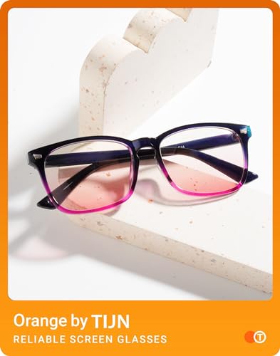 TIJN Blue Light Blocking Glasses for Women Men Clear Frame Square Nerd Eyeglasses Anti Blue Ray Computer Screen Glasses