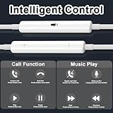 2 Pack USB C Headphones for iPhone 17 16 15 Pro Max, Type C Earphones with Microphone & Remote Control Noise Cancelling Wired Earbuds USB C for Galaxy S25 Ultra S24 S23 S22 S21 S20, Pixel 8 9, White - Image 5