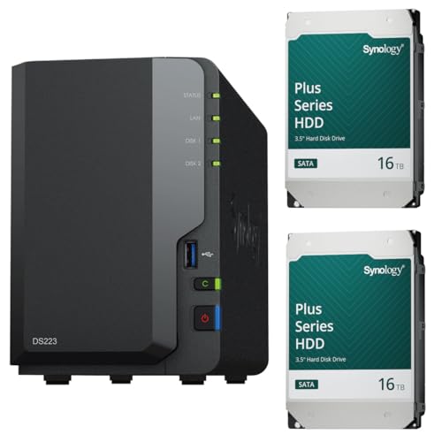 �yNAS HDD�Z�b�g�zSynology DS223 & Synology HDD 16TBx2�� [2�x�C/ HAT3310-16TBx2�䓯�� / Quad�R�ACPU / 2GB����������] �t�B�[���h���C�N�戵�i �d�b/���[���T�|�[�g�Ή�