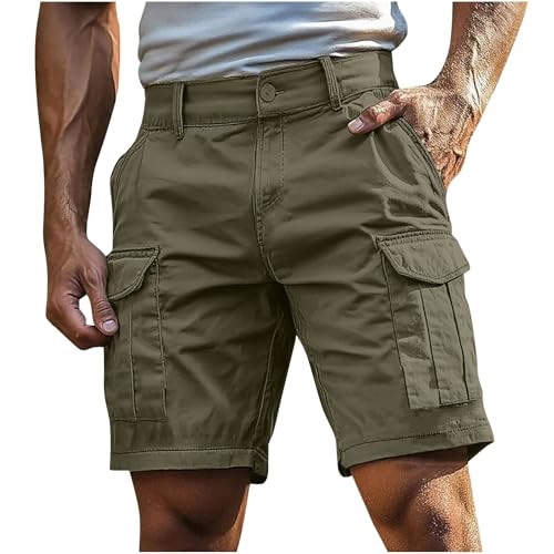 Pantalones cortos cargo para hombre, pantalones cortos de combate para hombre, de secado rápido, transpirables, de algodón, ajuste regular, pantalones cortos chinos con múltiples bolsillos, pantalones