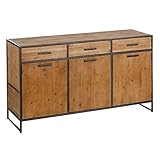 aparador oriental  Aparador Oriental Negro con 3 cajones, de Madera DM y Abeto de 63x26x80 cm - LOLAhome