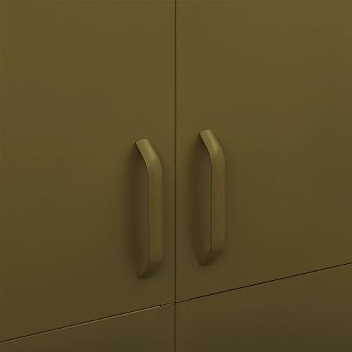 Miniatura 8 de Bopdu Armario de acero para dormitorio, organizador de almacenamiento de ropa con 4 estantes, 31.5 x 19.7 x 70.9 pulgadas para colgar ropa, verde