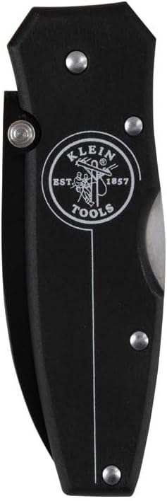 Klein Tools 44000-BLK Black Lightweight Lockback Knife with Black Aluminum Handle, 2-1/4-Inch Drop-Point Blade