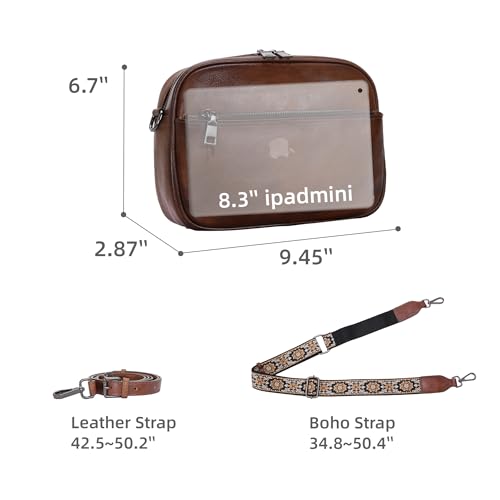 Iswee Crossbody Purse Genuine Leather Handbags for Women Shoulder Bags Multi Pcoekts Purse3