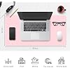 CADONO Leather Desk Pad Protector, Non-Slip PU Leather Large Mouse Pad, Easy Clean Desk Protector Mat, Writing Pad for Office/Home/Decor (Apricot, 23.6 x 13.7)
