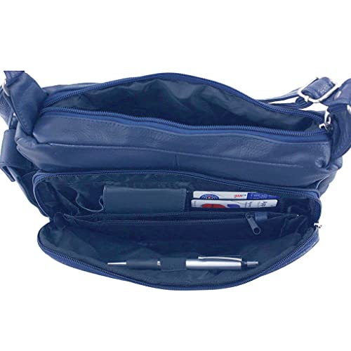 SILVERFEVER Medium Leather Handbag | Ladies Shoulder Bag | Organizer w Built in Wallet4