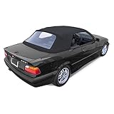 Fits 3-Series and M3 Convertible Top with Plastic Window 1994-99 E36 in Black Twill Vinyl