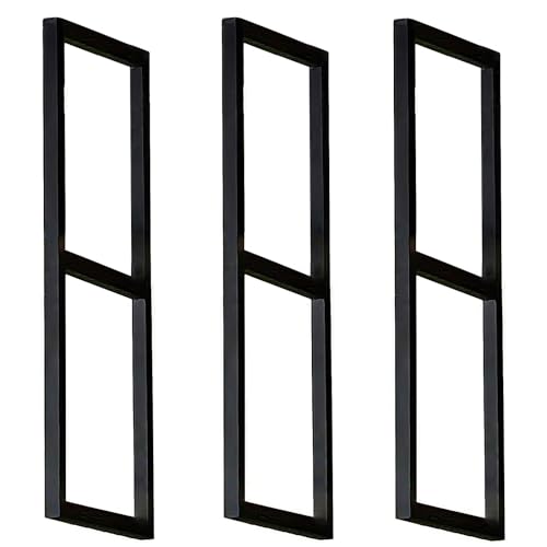 Support d'étagère de plafond noir 30x80 cm : lot de 3 fixations suspendues robustes à 2 niveaux