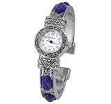 Blekon Orologio da donna con borchie di pietra, cassa da 22 mm, movimento al quarzo giapponese e grande braccialetto rigido, si adatta perfettamente a polsi da 17,8 a 20,3 cm, Viola