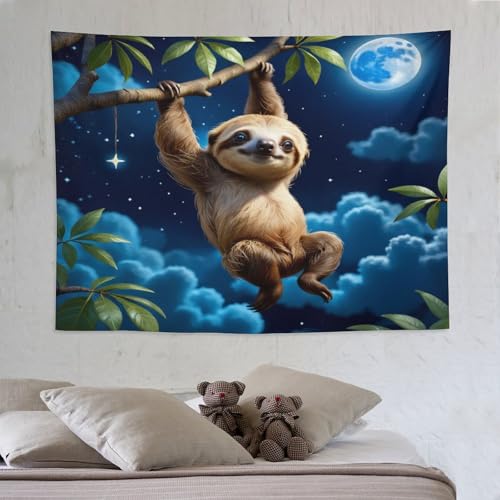 Tapisserie murale paresseux 150x200 cm avec impression 3D pour chambre