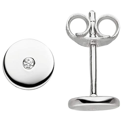Jobo Damen-Ohrstecker aus 925 Sterling Silber mit 2 Zirkonia