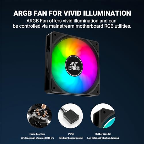 Ant Esports ICE-C612 V2 ARGB CPU Cooler| Support Intel LGA1200, LGA115X, LGA20XX, LGA1366, LGA1700 and AMD FM1, FM2, FM2+, AM2, AM2+, AM3, AM3+,... - Image 5