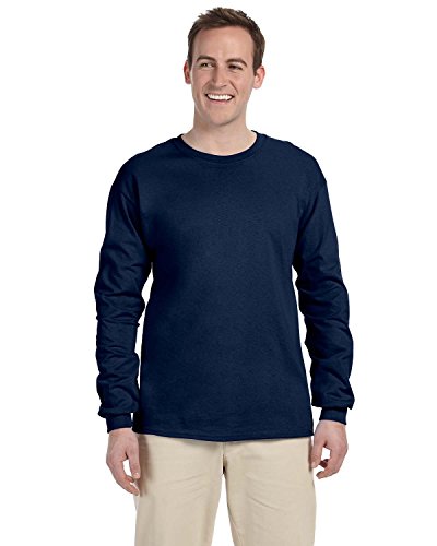 T-shirt manches longues homme basique coton épais col rond Fruit of the Loom uni