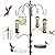 YINGYM 6-Hook Bird Feeding Station Kit, Wild Bird Feeder Stand Pole, Multi-Feeder Kit Stand with 4 Feeders, Bird Bath and Mesh Tray, 94 Inch