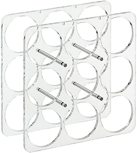 Soporte para botellas de vino transparente acrílico 9 botellas miniatura 1