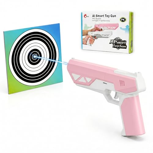 Smttezion Smart AI Shooting Game Set Toy Guns for Boys Girls, Real-Time Voice Feedback 4 Types of Stickers, Perfect All-Ages Toy to Liven Up Any Gathering, Indoors Or Out.