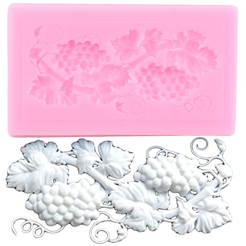 Mujiang Mini Grapes Fruit Silicone Fondant Mold For Cake Decorating Cupcake Topper Chocolate Candy Polymer Clay Gum Paste Set Of 4 #TOP7