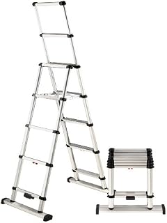 Telesteps 10ES OSHA Compliant 10 ft Reach Professional Wide Step Telescoping A-frame Ladder