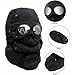 Winter Thermal Hat with Glasses Windproof Outdoor Ski Mask Cap Warm Hat for Winter Cycling and Outdoor Activities (Black)