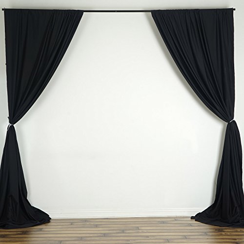 Balsacircle 10 Ft X 10 Ft Black Polyester Photography Backdrop Drapes Curtains Panels - Wedding Decorations Home Party Reception Supplies #TOP2