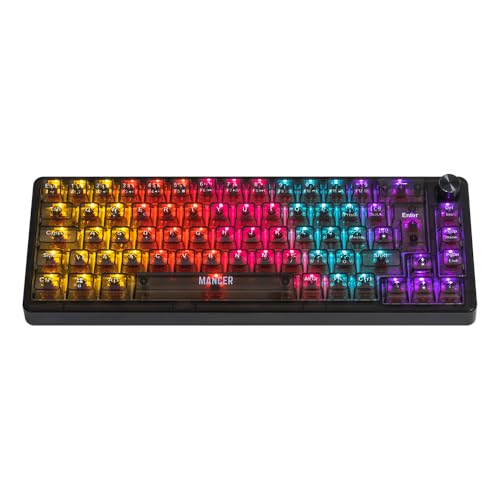 Teclado Mecânico Gamer Mancer Black Ghost, Rainbow, Switch Huano Vermelho, Preto, MCR-BKG-RBW01