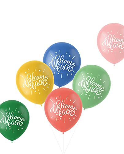 Folat - Ballons Retro Welcome Back Bunt 33cm - 6 Stück
