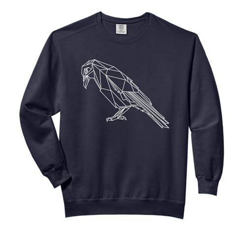 Minimalist Crow Geometric Raven Goth Minimalist Gothic Bird Comfort Colors Adult Sweatshirt