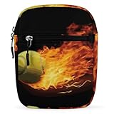 Personalized Small Crossbody Bag Water Resistant Messenger Bags Mini Burning Tennis Pictures Printing SlingBag For Men Women