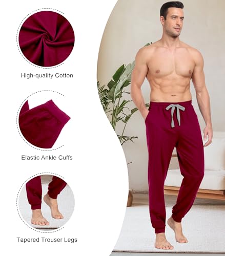 COLORFULLEAF Mens Cotton Pajama Pants Lightweight Jogger Pajama Bottoms Soft Lounge Pants with Pockets4