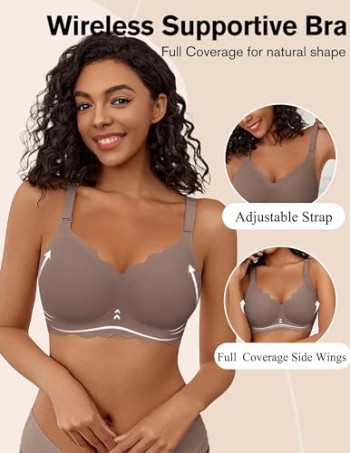 Image of Avidlove Wireless Bras for Women Comfort Seamless Bra Smooth Bralette Everyday Sleep Jelly Bras Regular and Plus