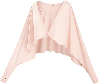 Charque Women Long Arm Sleeve Shawl with Finger Hole, Sun UV Protection Lightweight Open Front Arm Sleeve