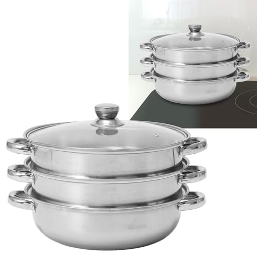 Mumusuki 3-Tier Steamer for Cooking, Thickened Stainless Steel Double Ear Steamer Pot with Lid Multi Functional Stock Pot for Cooking Vegetables, Seafood, Soup, Stew, Pasta by Mumusuki - Image 9