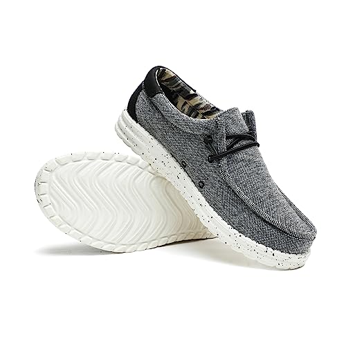 Image of JSWEI Men's Machine-Washable Summer Loafers Lace Up Casual Slip-On Shoes Lightweight Comfortable Soft Sole WalkingTraveling, Beach, Gifts for Men Shoes Loafers Stretch