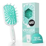 FHI Heat UNbrush Plus — Curly Hair Brush for Gentle & Effective Detangling on Wet or Dry Fragile Hair Types — Detangler Brush w/ 84 UltraFlex Bristles, Ultra-light, Vented, Anti Static Hairbrush