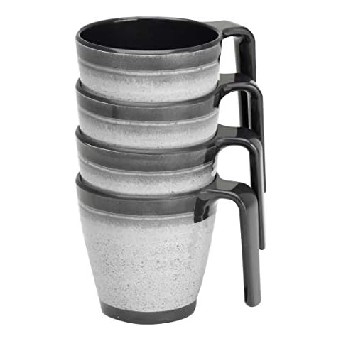 Flamefield Granite Stacked Mug Set Grey - 4 Pack Cover