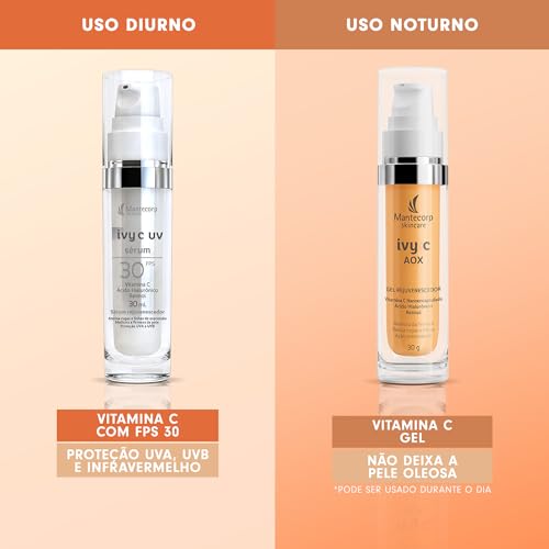 MANTECORP - Gel Rejuvenescedor Facial Ivy C AOX - Vitamina C Pura Nanoencapsulada, Ãcido Hialurônico e Retinol, Redução de Rugas em 7 Dias - 30g - Imagem 6