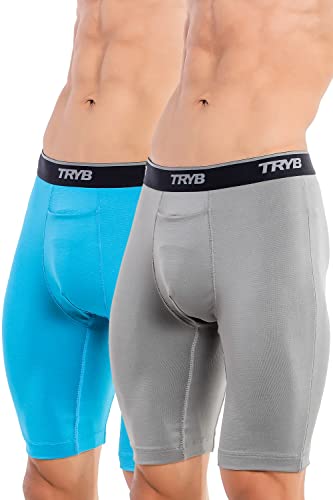Image of TRYB Men's Compression Shorts & Pants | Sports Innerwear for Gym, Running & Training | Quick Dry, Breathable, 4-Way Stretch, Moisture Wicking, Anti-Chafing Muscle Support Athletic Wear with Pocket
