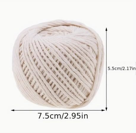 Cotton Butcher's Twine, Food-Grade Cotton String for Turkey Tying, Chicken Tying, Meat Trussing