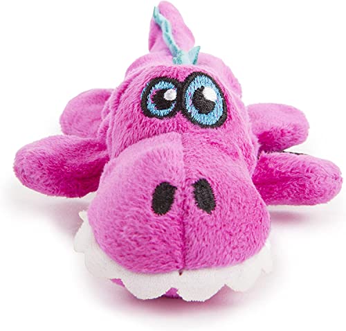 Godog Gators Just For Me Squeaker Plush Pet Toy For Dogs & Puppies, Soft & Durable, Tough & Chew Resistant, Reinforced Seams - Pink, Mini #TOP1