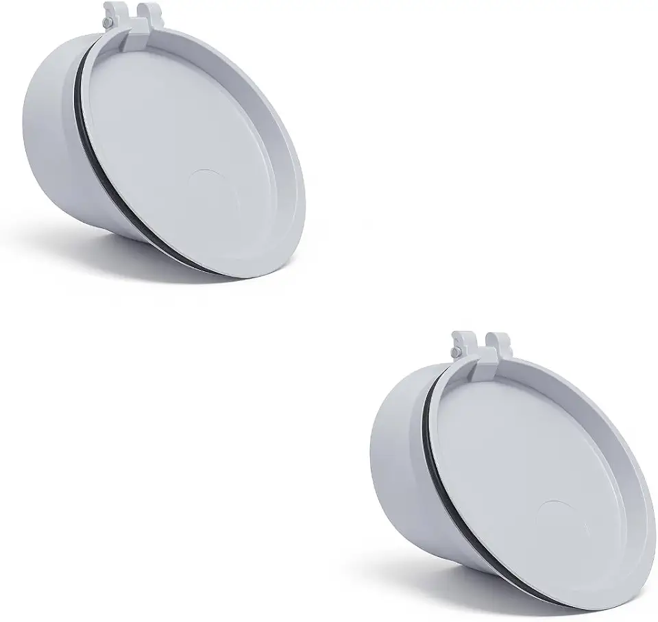 kit 2 Válvula de Retenção para Esgoto 100mm em PVC com Tampa e Vedação -(4 Polegadas)