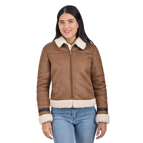 Wrangler WOMEN’S AVIATOR JACKET – SHERPA TRIM STREETWESTERN STYLE IN BLACK.