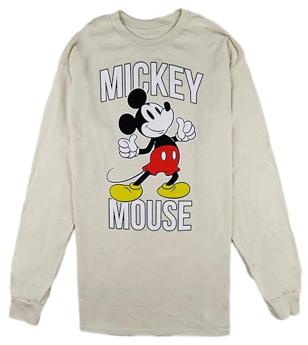 Image of Disney Mickey Mouse Long Sleeve Tee (US, Alpha, Medium, Regular, Regular, Thumbs Up Natural)