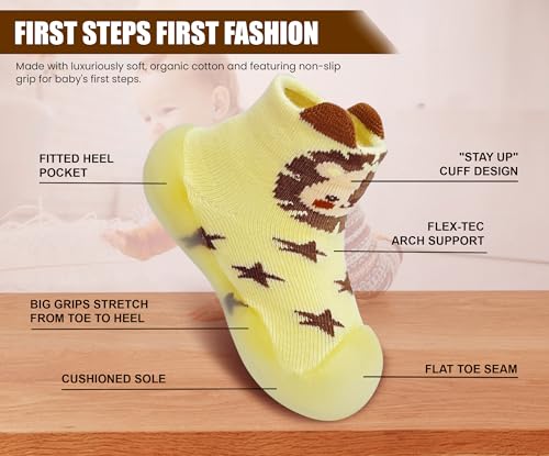 Image of Baby Sock Shoes Boys Girls First Walking Shoes Non-Slip Slippers Soft Sole Sneakers Toddler Infant Babygirl
