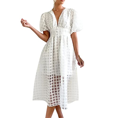 Robe d'été pour dames à taille élastiquée : confort respirant et douceur extrême