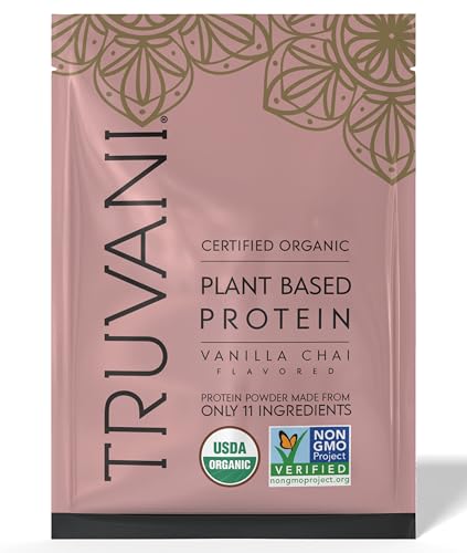 Truvani Vegan Pea Protein Powder | Vanilla Chai | 20g Organic Plant Based Protein | 1 Serving | Keto | Gluten & Dairy Free | Low Carb | No Added Sugar