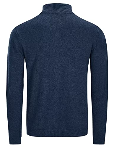 Magcomsen Sweaters For Men Winter Thermal Sweater Turtlle Neck For Men Fall Winter Sweaters Polo Sweatshirts Pullover Sweater Zip Mock Neck Sweater Slim Fit Denim Blue #TOP1
